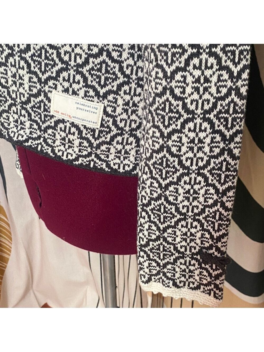 Odd Molly Black and White Patterned Blazer BNWoT - Picture 3 of 9
